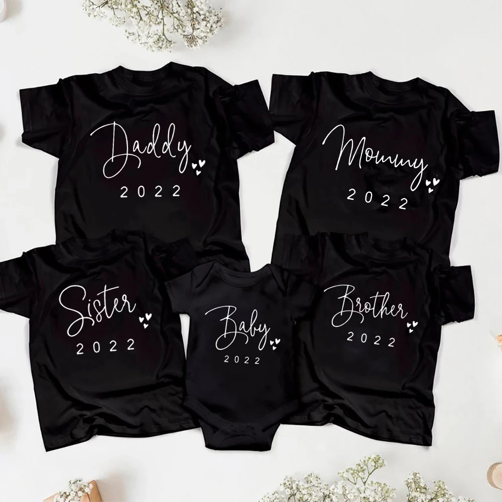 

Funny Daddy Mommy Brother Sister Baby 2022 Family Matching Clothes Casual Father Son Mother and Daughter Tshirts Baby Bodysuit