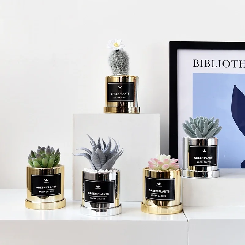 Скандинавские керамические вазы светильник роскошный суккуленты в горшке