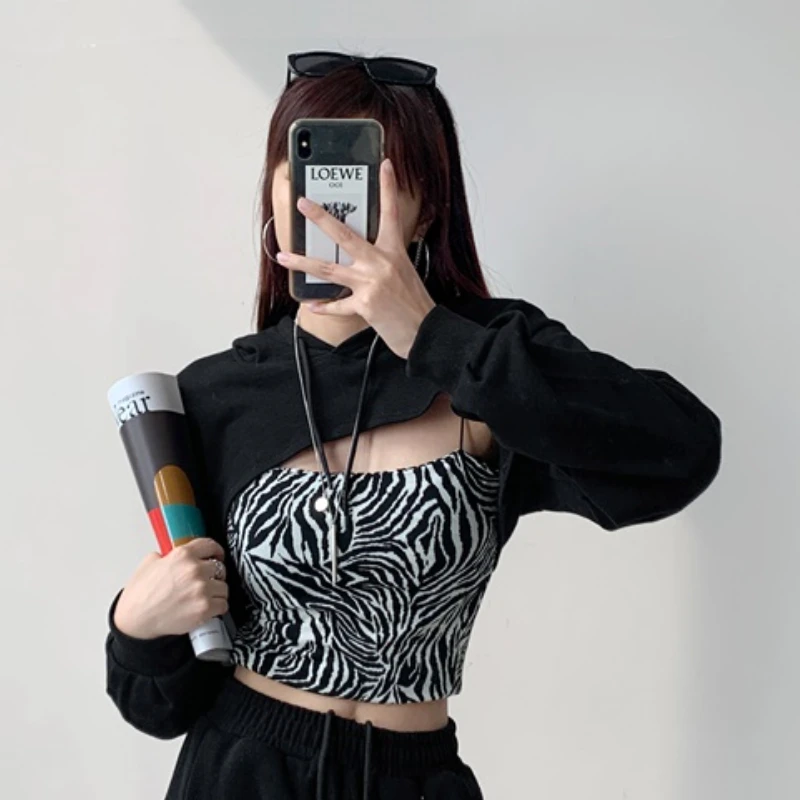 Толстовки женские весенние пикантные свободные для досуга модные однотонные