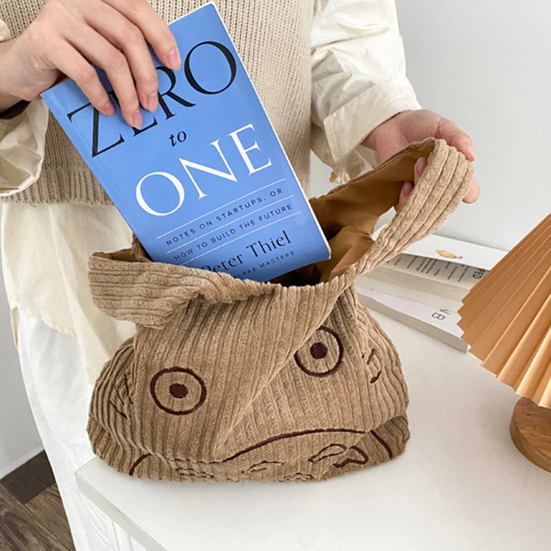 Corduroy Handbag Women Large Capacity Soft Cute Tote Bags Girls Korean Fashion Casual Phone Change Storage Handbags Female MO424