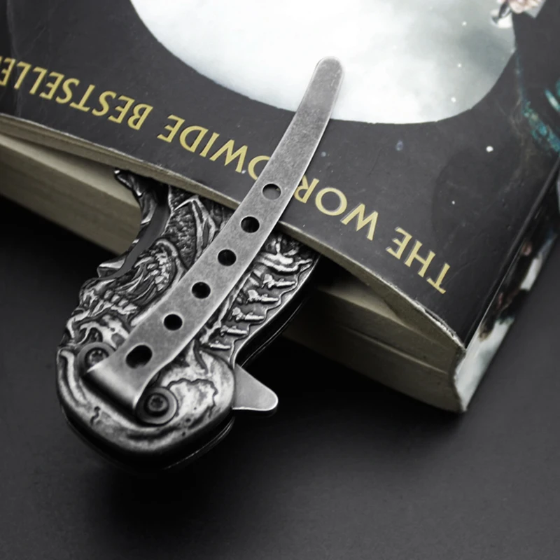 Складной нож Skull Death высокопрочный тактический карманный резец Stonewash для фруктов