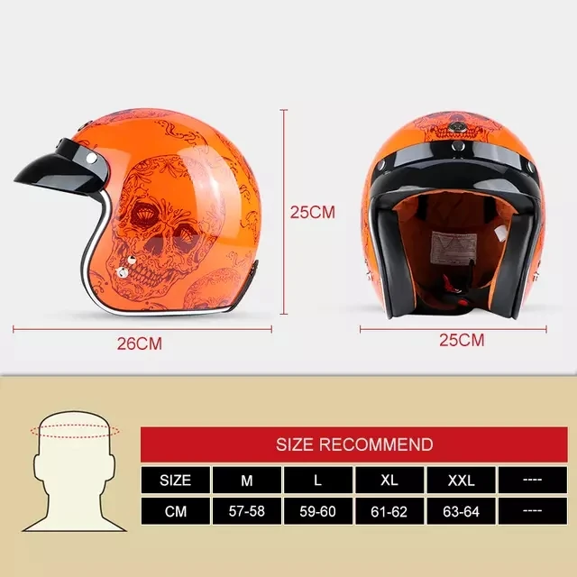 Мотоцикл 3/4 Открыть лицо Винтаж Шлем Улица Кафе Racer для Галлея Мото Каско Летний DOT