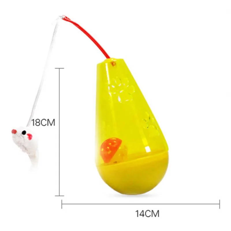 

Pet Accessories Cat Toys Funny Interactive Cute Tumbler Mouse Teasing Cat Stick Supplies Yellow Dropship
