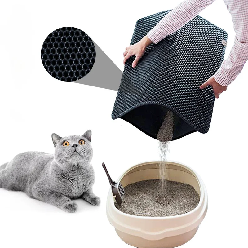 

Double-layer Honey Comb Cat Litter Mat Household Pet Mat Kennel Mat EVA Non-slip And Waterproof Cat Foot Mat Cat Accessories