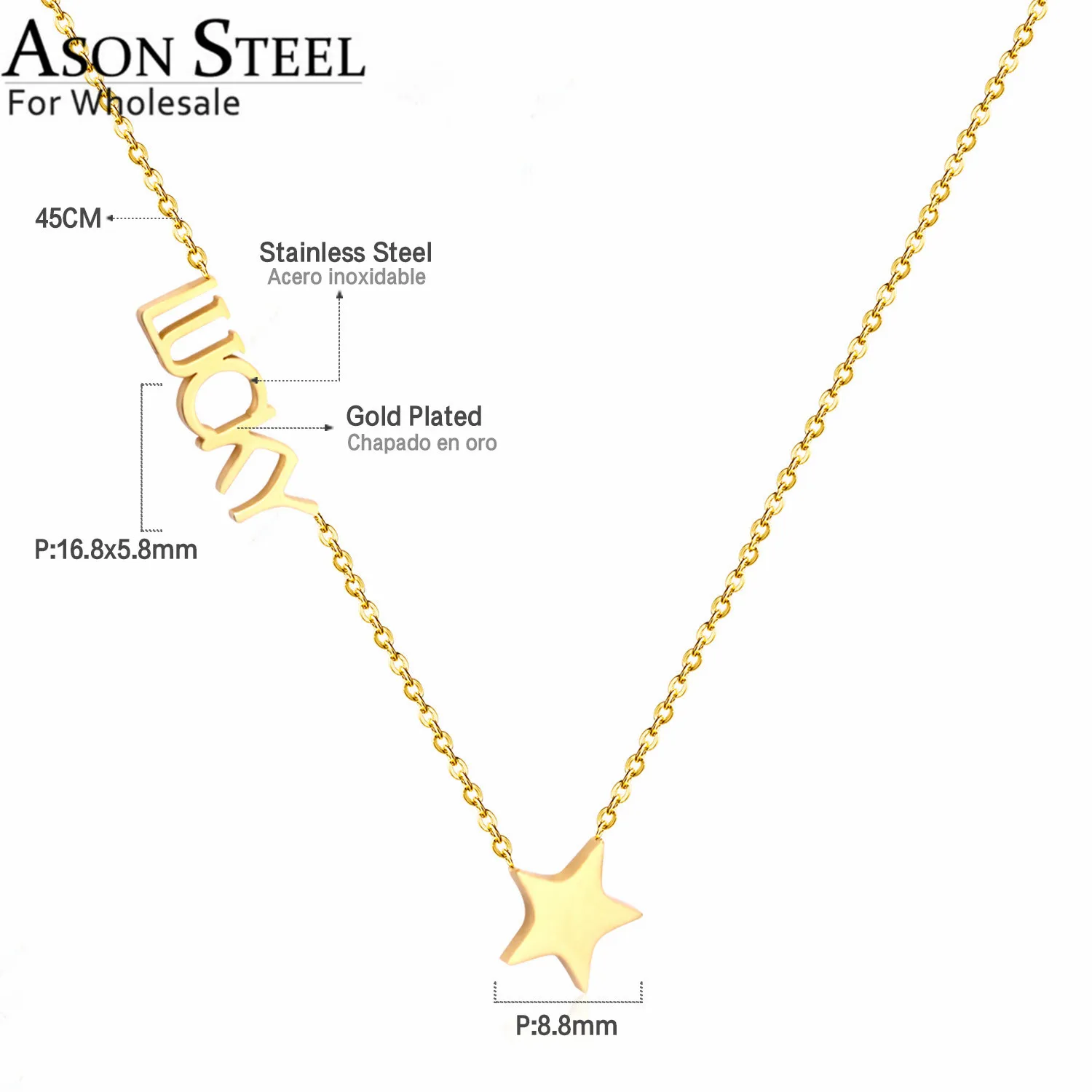 Ожерелье ASONSTEEL с инициалами для женщин и девушек колье-чокер из нержавеющей стали