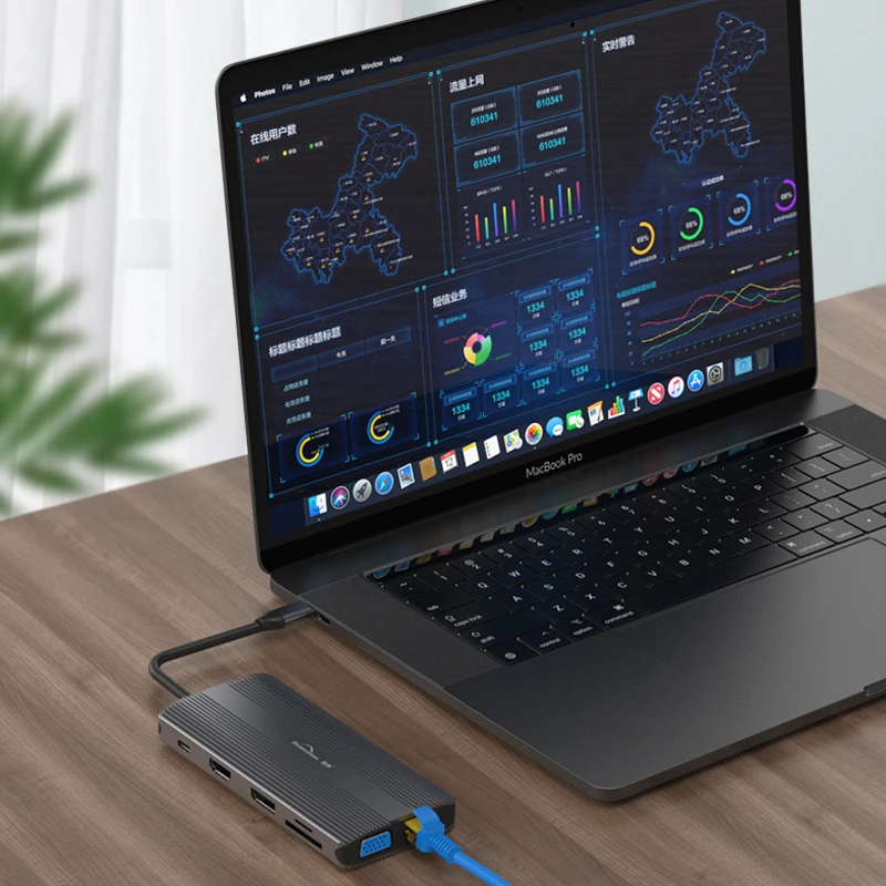 Blueendless Multi USB 3.0 HDMI DP адаптер для сплиттера 3 порта Тип C концентратор VAG 0 Для MacBook Pro