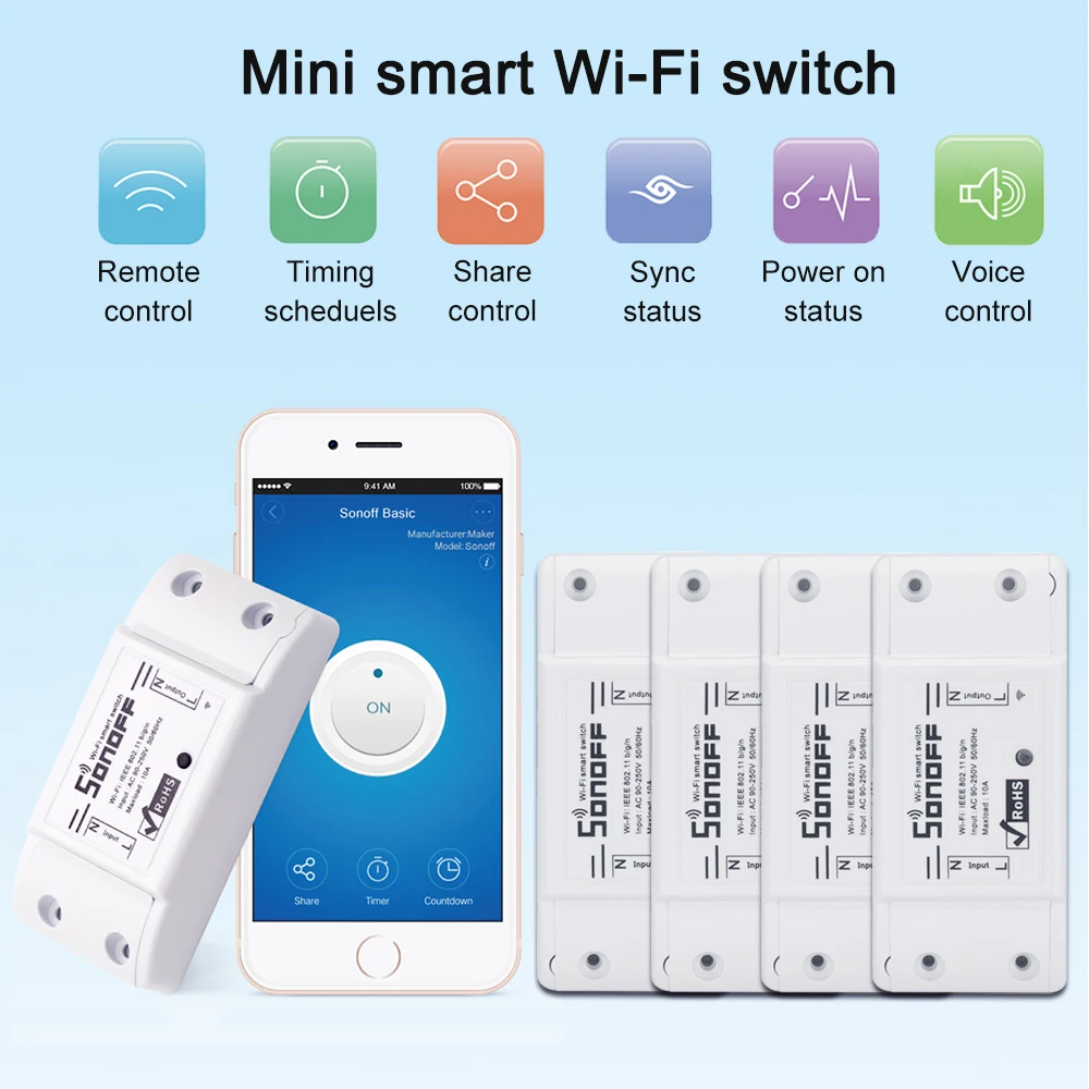 1/2/3/5/6/10/15/20 шт. базовый беспроводной Wi Fi переключатель SONOFF Модуль Автоматизации