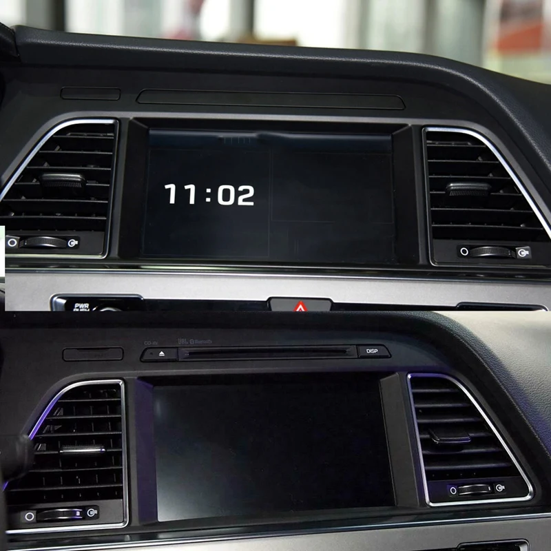 Для Hyundai Sonata 2015-2017 красное углеродное волокно DVD GPS навигация панель Крышка