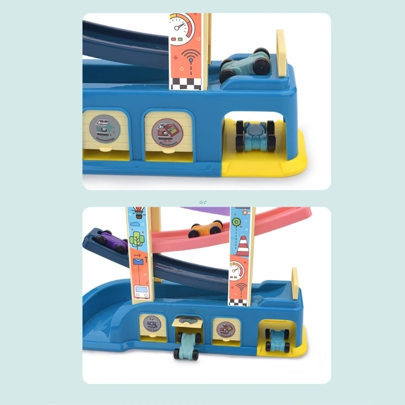 

Gliding Car With Parking Lot Set Slot Track Toys Slide Board Track Friction Car Toy Boys Racing Cars Model For Kids Gif