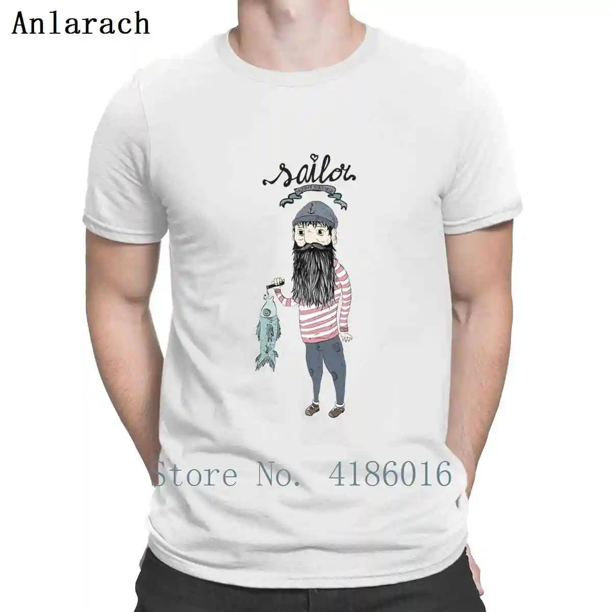 Seaman T Shirt Designing S-4XL Gift Summer Style New Fashion Pictures Normal Tee | Мужская одежда