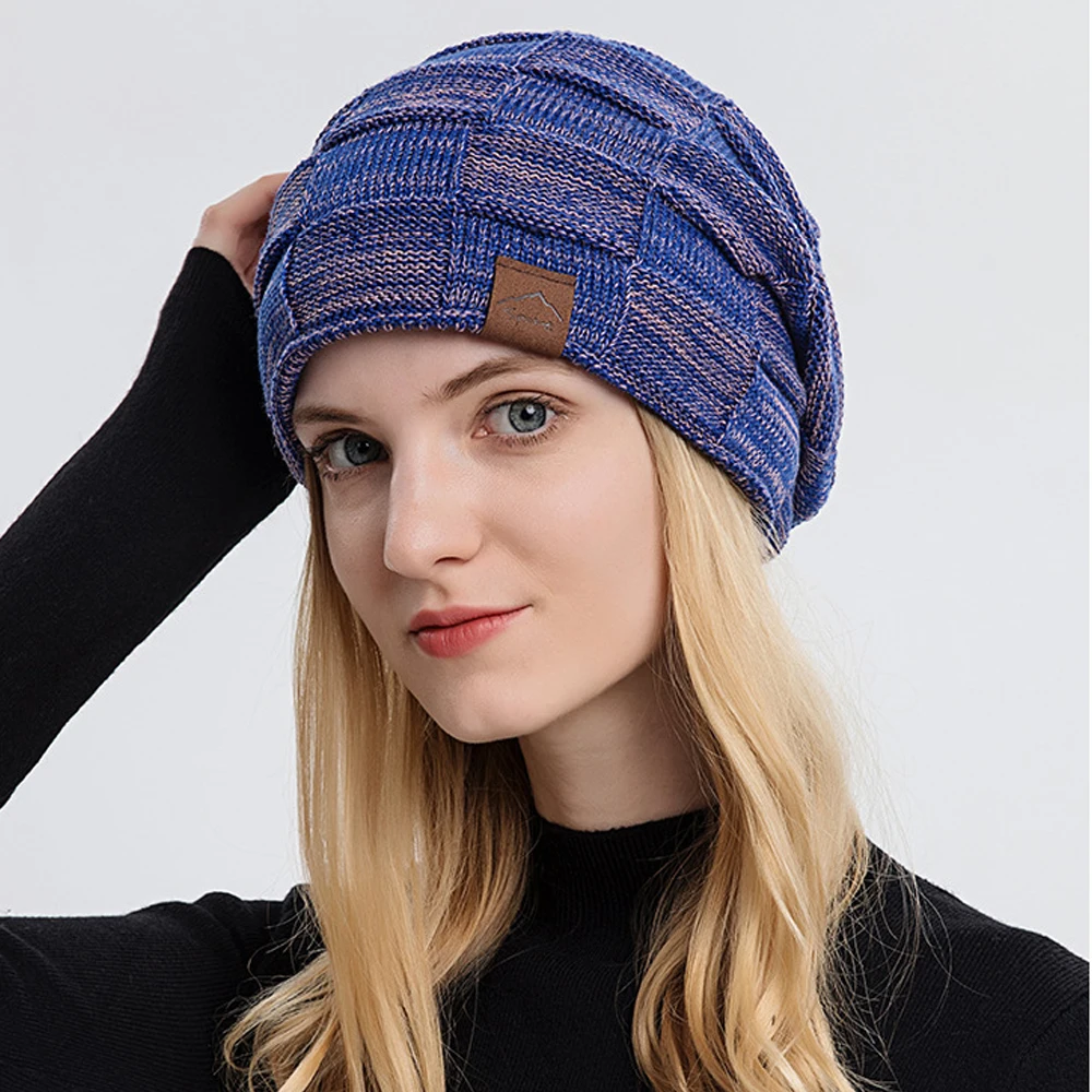 

Women hat in Fall & Winter - Knit Hooded - Thick Fleece Lined - Winter Bonnet for Women -Skullies Beanies Outdoor Gorro