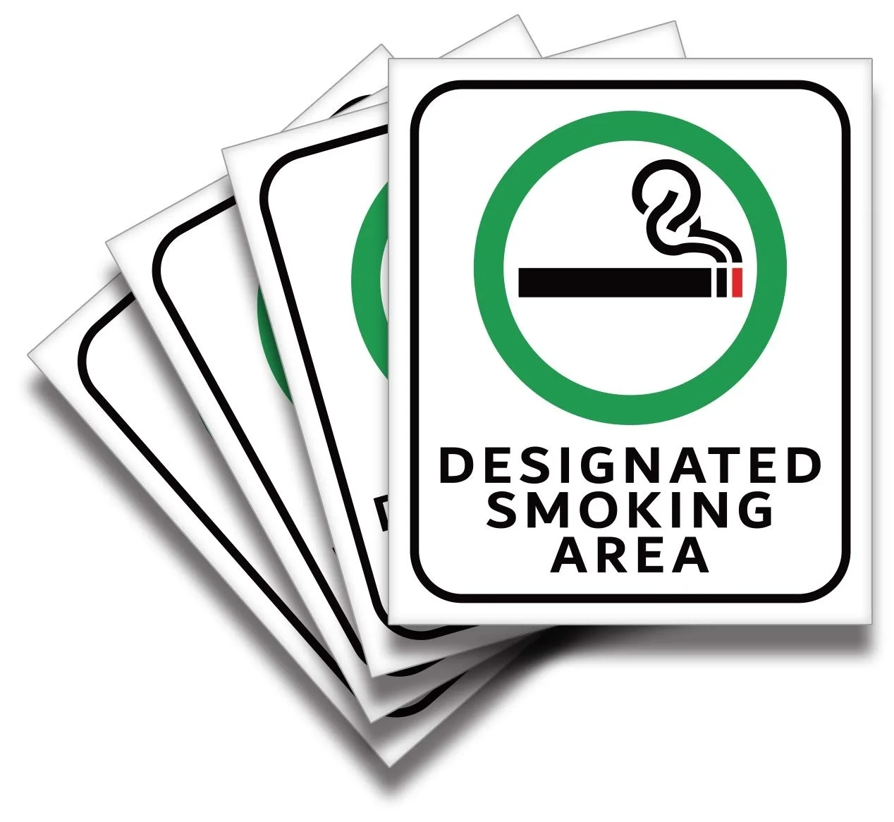 4xDesignated для курения Стикеры знак виниловая ламинированные максимального УФ в