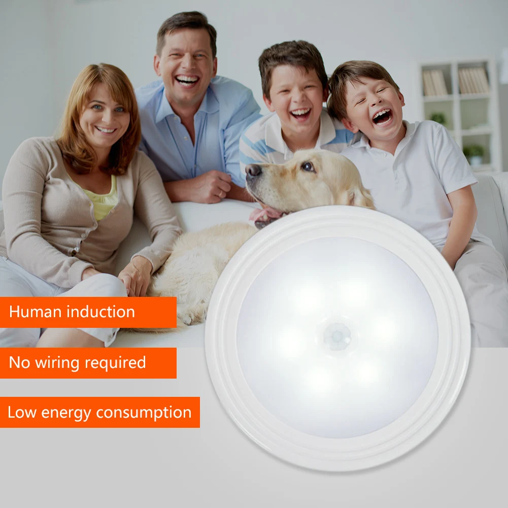 Модный 6 светодиодный PIR датчик движения тела активированный настенный ночной