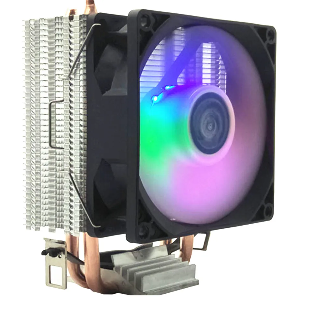 90 мм 4Pin Процессор теплоотводы, но тихими вентиляторами для Intel LGA775/1156/1155/1151/1366/2011 для AMD 2 тепловые трубы радиатор процессора Вентилятор