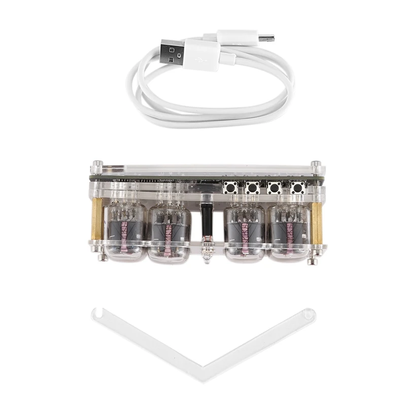 Fashion-DC5V 4-Bit IN-12 интегрированные светящиеся часы-трубки цветная RGB светодиодный