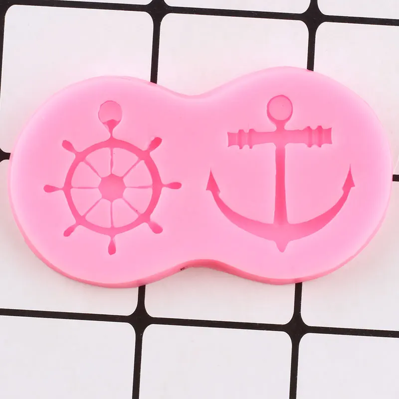 Фото 3D якорь Rudder силиконовые формы DIY Детский День Рождения Кекс Topper инструменты для 3D якорь Rudder силиконовые формы DIY Детский День Рождения Кекс Topper инструменты для