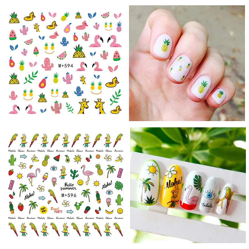 Водная наклейка для ногтей 1 шт. наклейки с фламинго дизайна слайдер маникюра