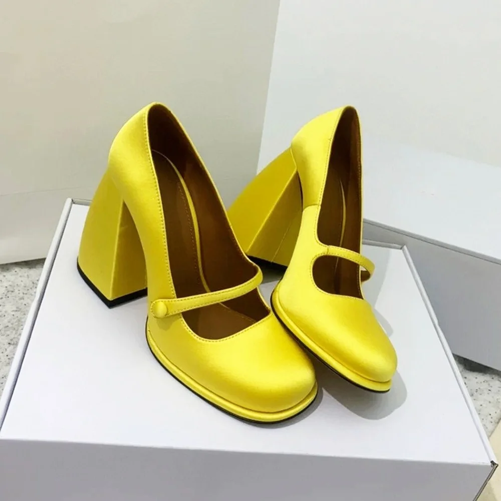 

Womens Square Toe Platform Block High Heel Pumps Shoes Belt Buckle Vintage Retro Mary Jane 3Colors New 20222022
