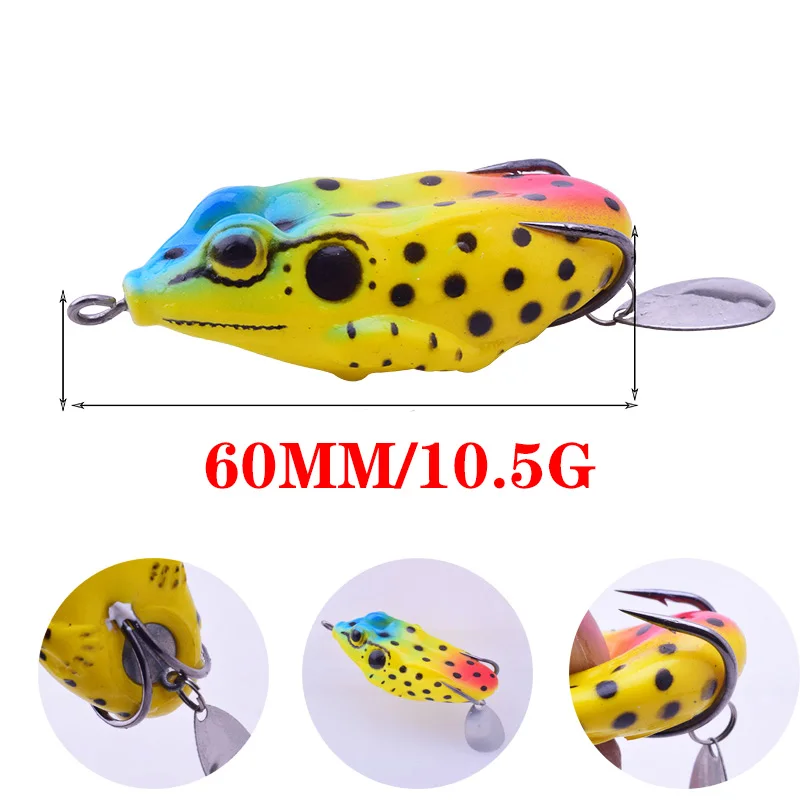 1 шт 6 см 10 5 г Лягушка Мягкие приманки Spinner ложка рыболовные силикон поддельные для
