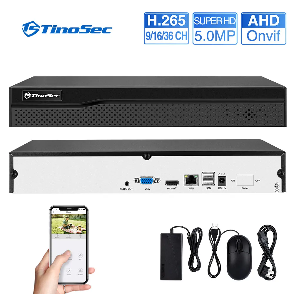 Камера видеонаблюдения TinoSec 5 Мп DVR видеорегистратор аналоговая IP камера P2P