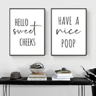 Настенная картина для ванной, холст, картина, минималистичные плакаты и принты, хорошая какашка, унитаз, Настенный декор для ванной HD2955