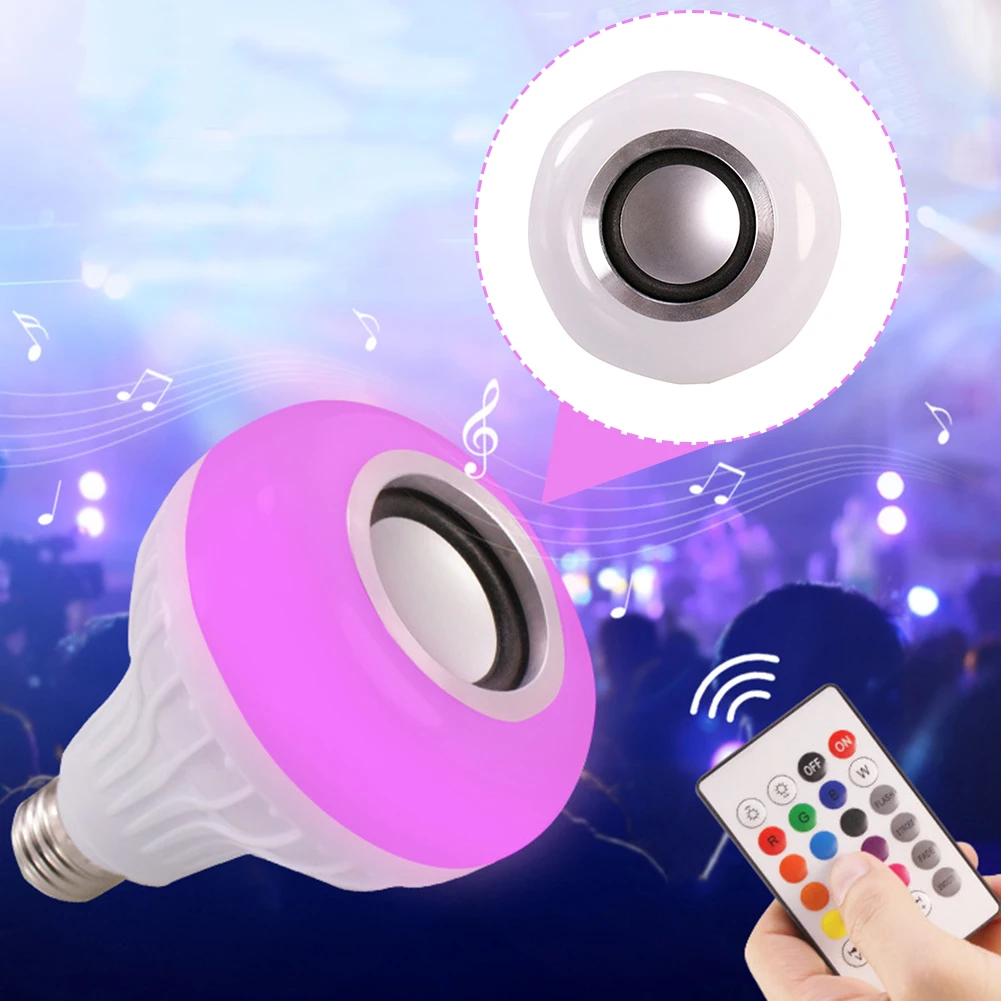 WiFi смарт E27 лампы аудио динамики с Bluetooth регулируемой яркостью LED Беспроводной в