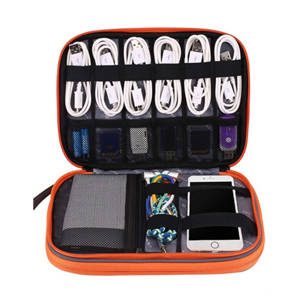 portable electronic accessories travel casecable organizer bag gadget carry bag for ipadcablespowerusb flash drive charger free global shipping