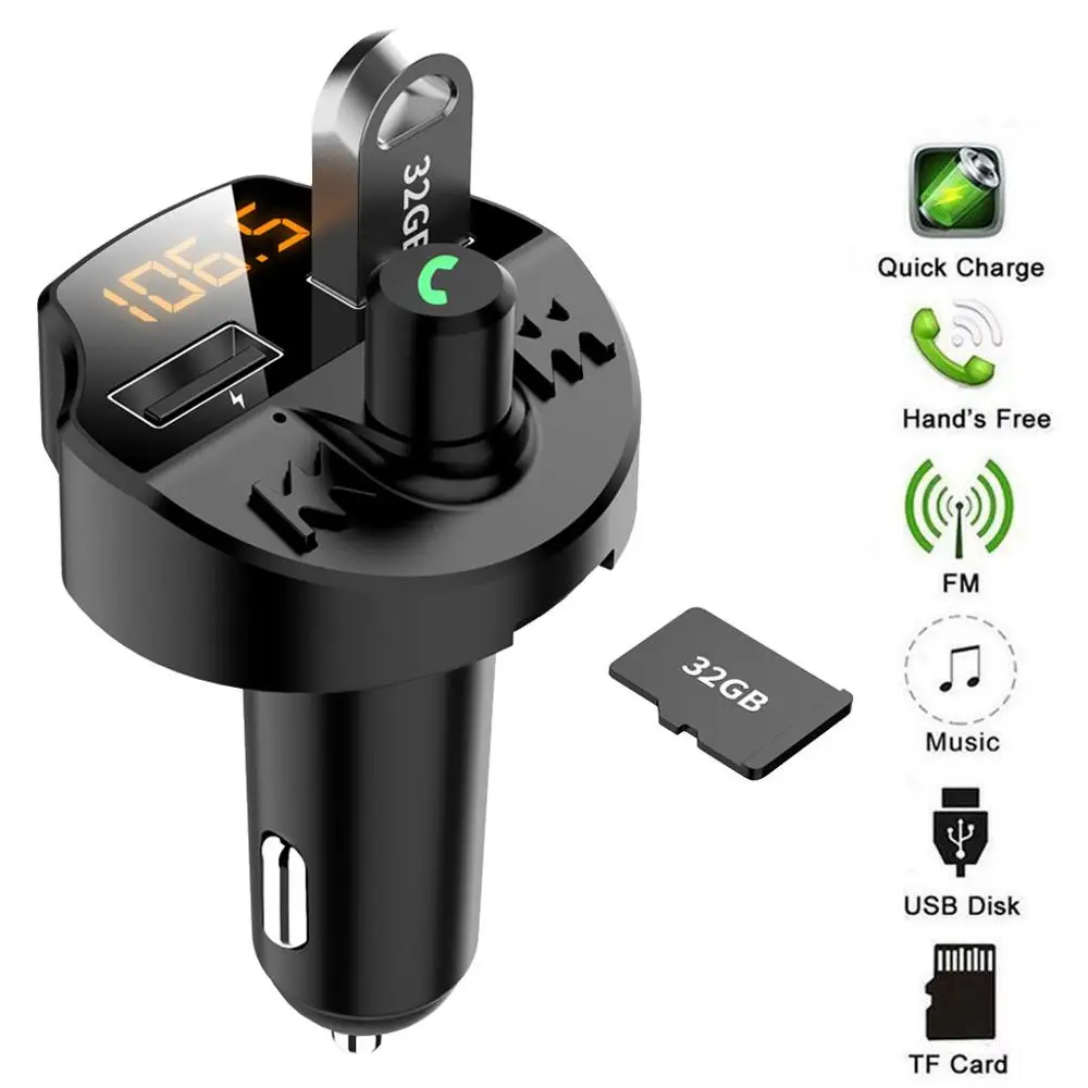 Автомобильный комплект 12-24 В Bluetooth 5 0 mp3-плеер fm-передатчик с USB зарядным
