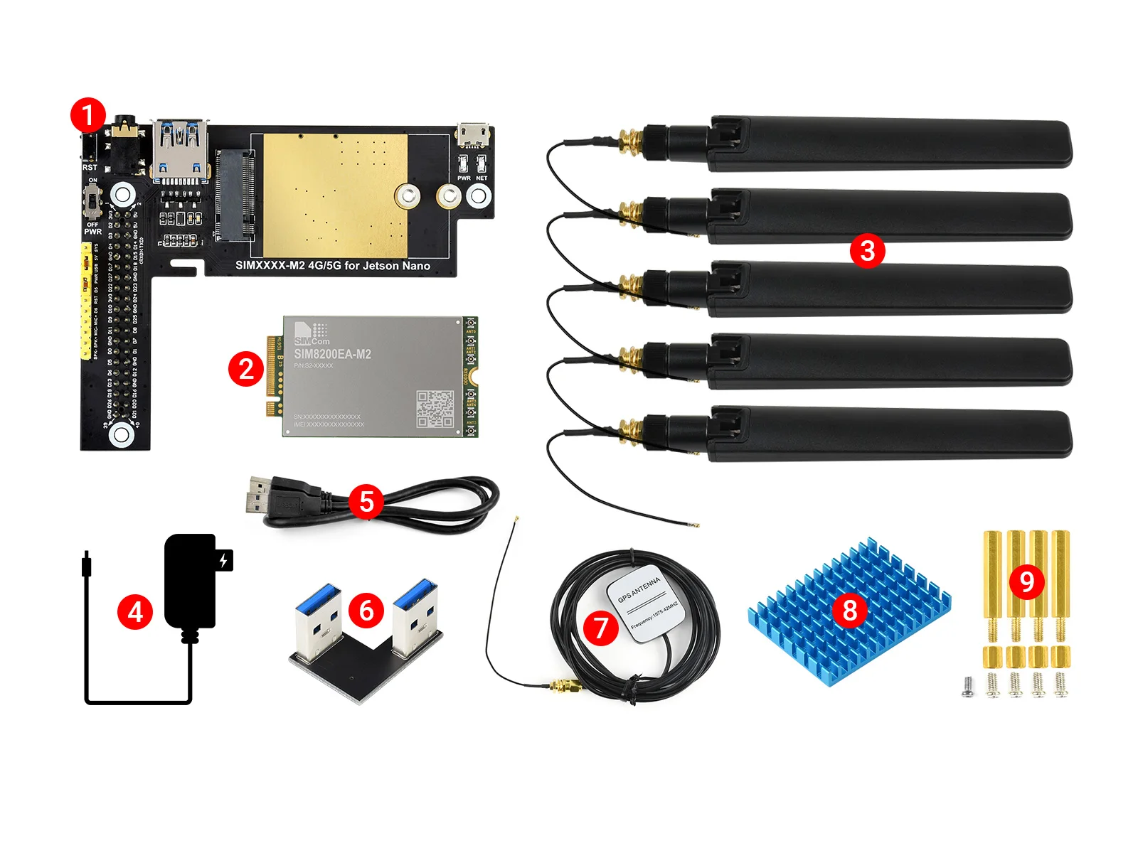 Модуль SIM8200EA-M2 5G для Jetson Nano поддержка 5G/4G/3G встроенный Snapdragon X55 многорежимный