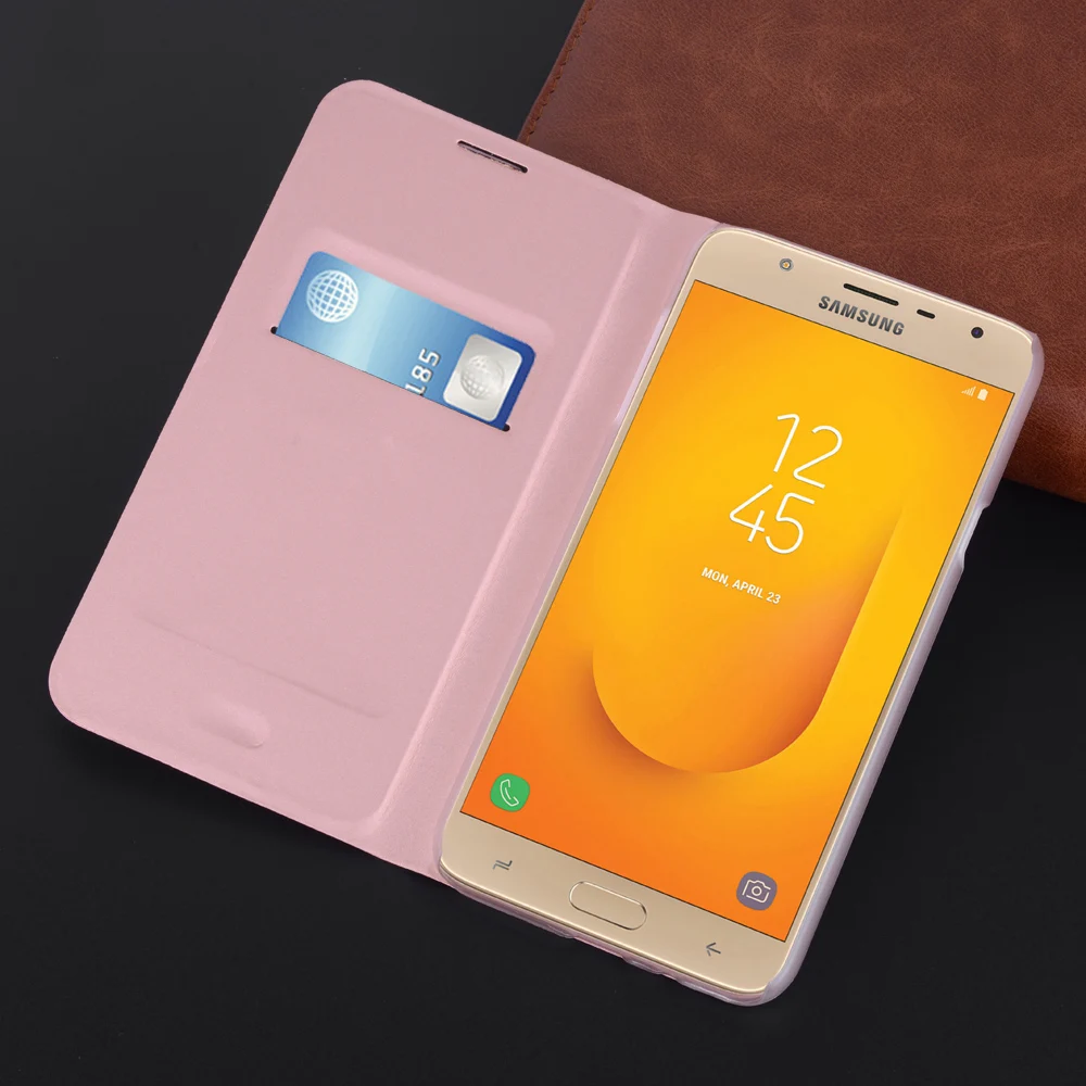 Тонкий кожаный чехол бумажник с откидной крышкой держателем для кредитных карт