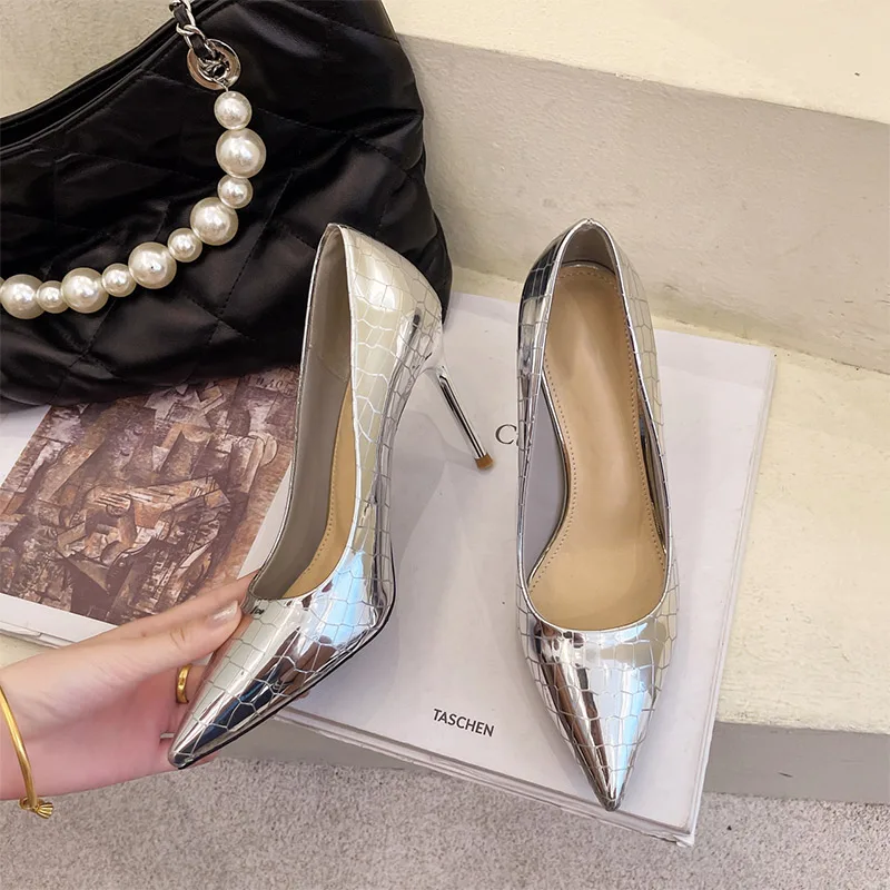 

Туфли-лодочки женские на высоком каблуке, заостренный носок, узор змеиной кожи, пикантные вечерние туфли-лодочки, 2022