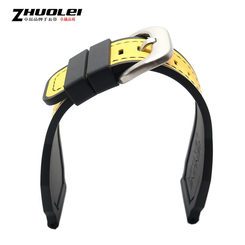 Ремешок силиконовый для мужских наручных часов резиновый водонепроницаемый