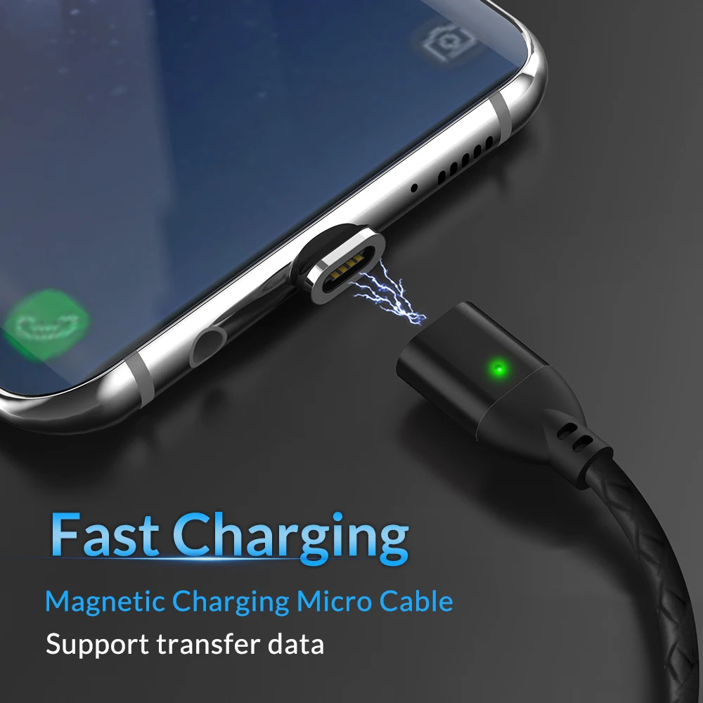 Магнитный Micro USB кабель TOPK AM41 для samsung Galaxy S7 Xiaomi Redmi Note 5, магнитный кабель для быстрой зарядки Microusb