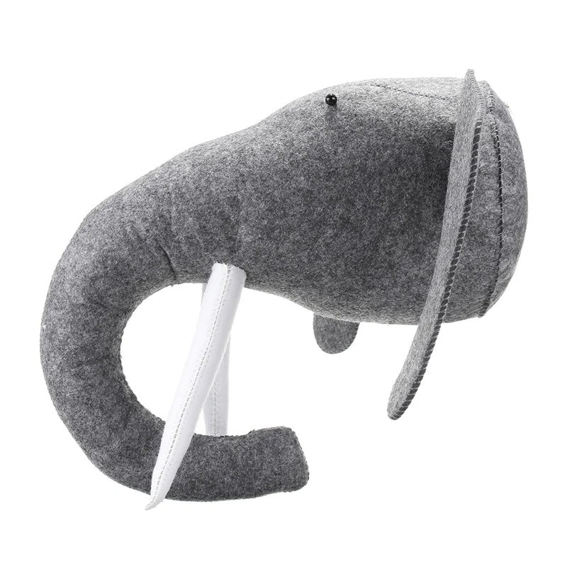 3D войлочные животные голова слона игрушки дети спальня настенные вешалки декор