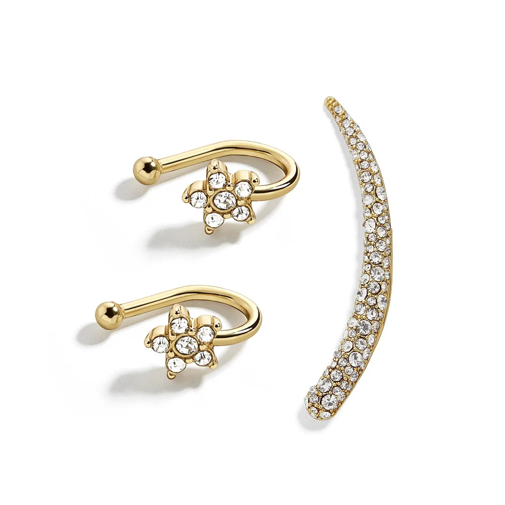 3 шт./компл. клипсы без пирсинга для женщин заколка девочек серьги каффы с рогом