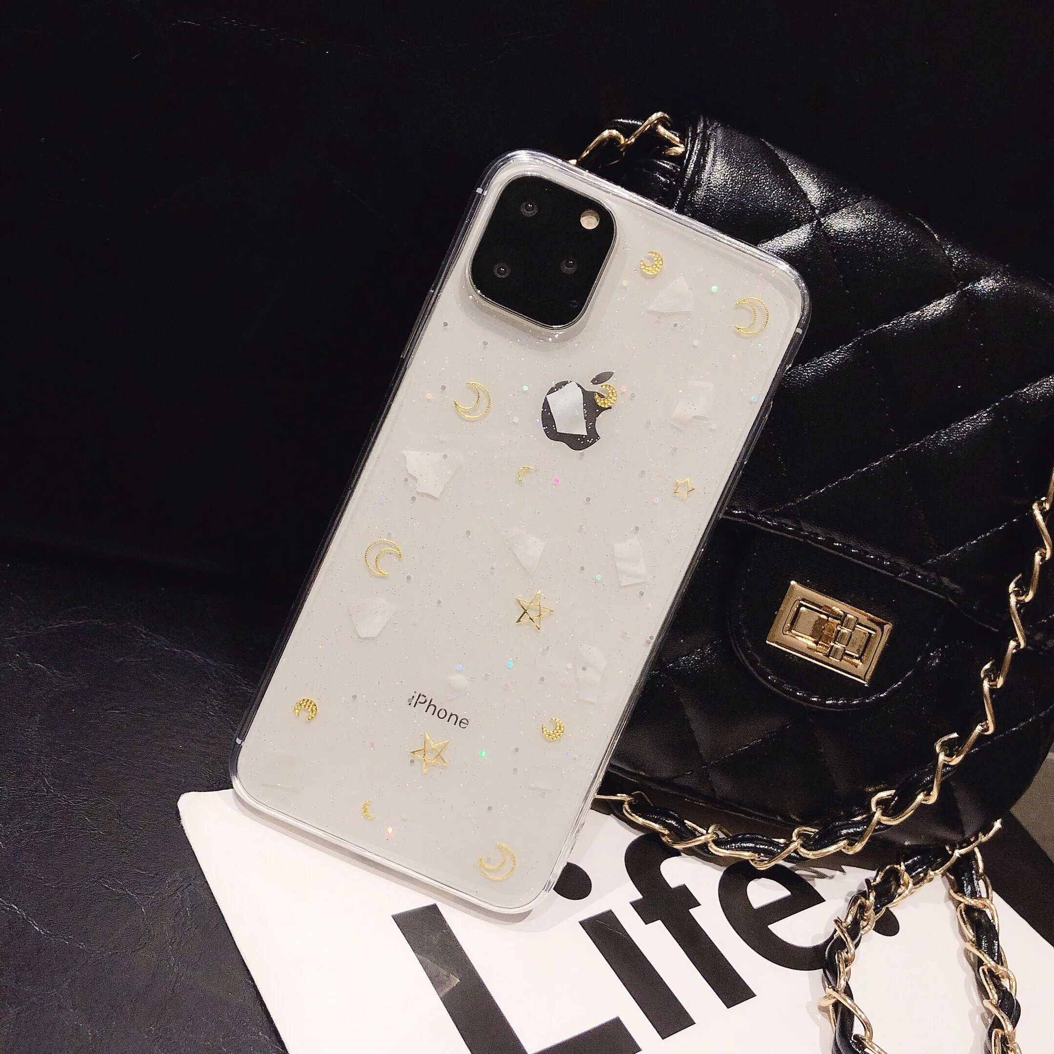 Прозрачный чехол с дизайном тонкий защитный мягкий ТПУ бампер со звездами