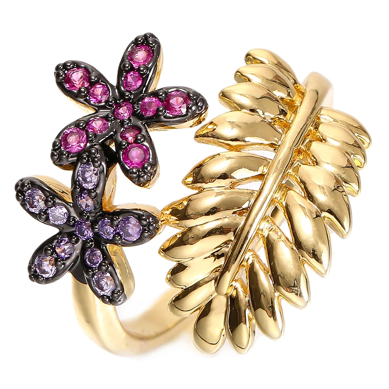 

YEYULIN 2020 Luxury Vintage Zircon CZ Crystal Colorful Rings For Women Copper Rings Wedding Engagement Jewelry