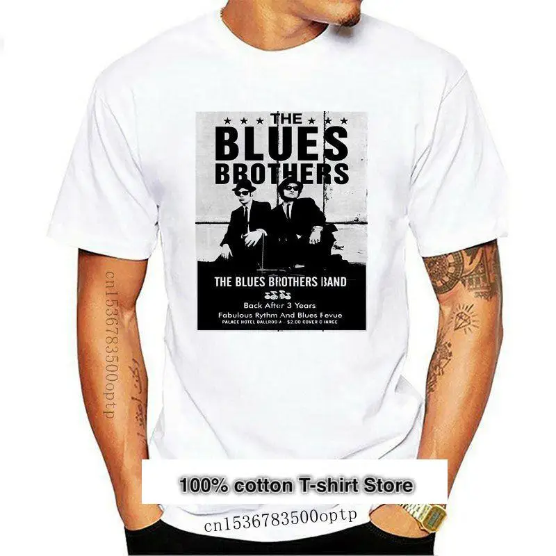 

Camiseta negra с надписью Blue Brothers для мужчин, camisa с круглым вырезом для летнего сезона, a la moda, nueva