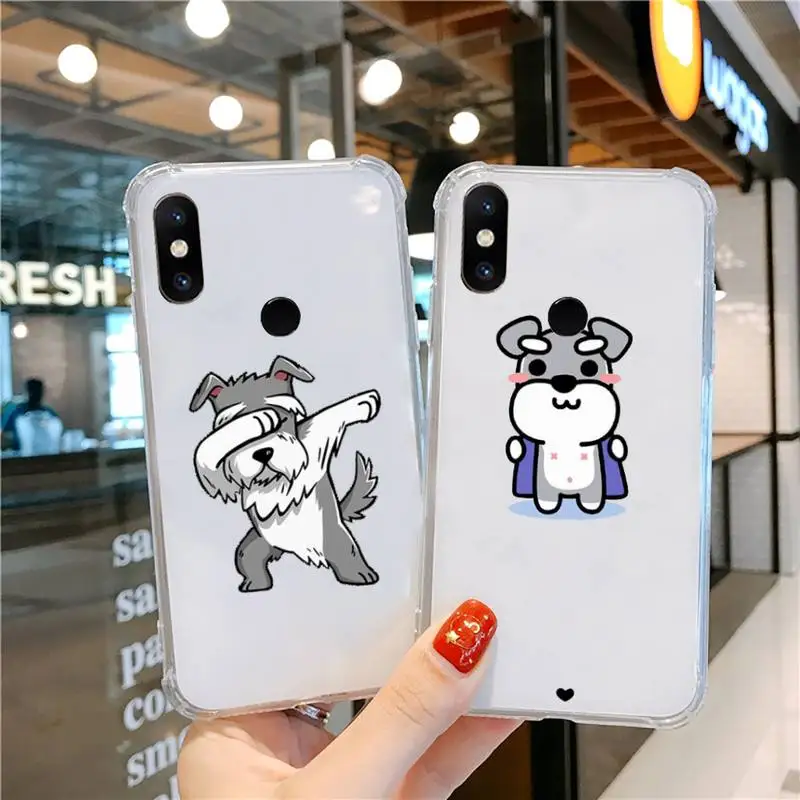 

Cartoon Corgi schnauzer dog Phone Case Transparent For Xiaomi CC 9 11 MAX3 Mix3 MIX2 6X 8 5x 10S 11 10 X SE lite Pro