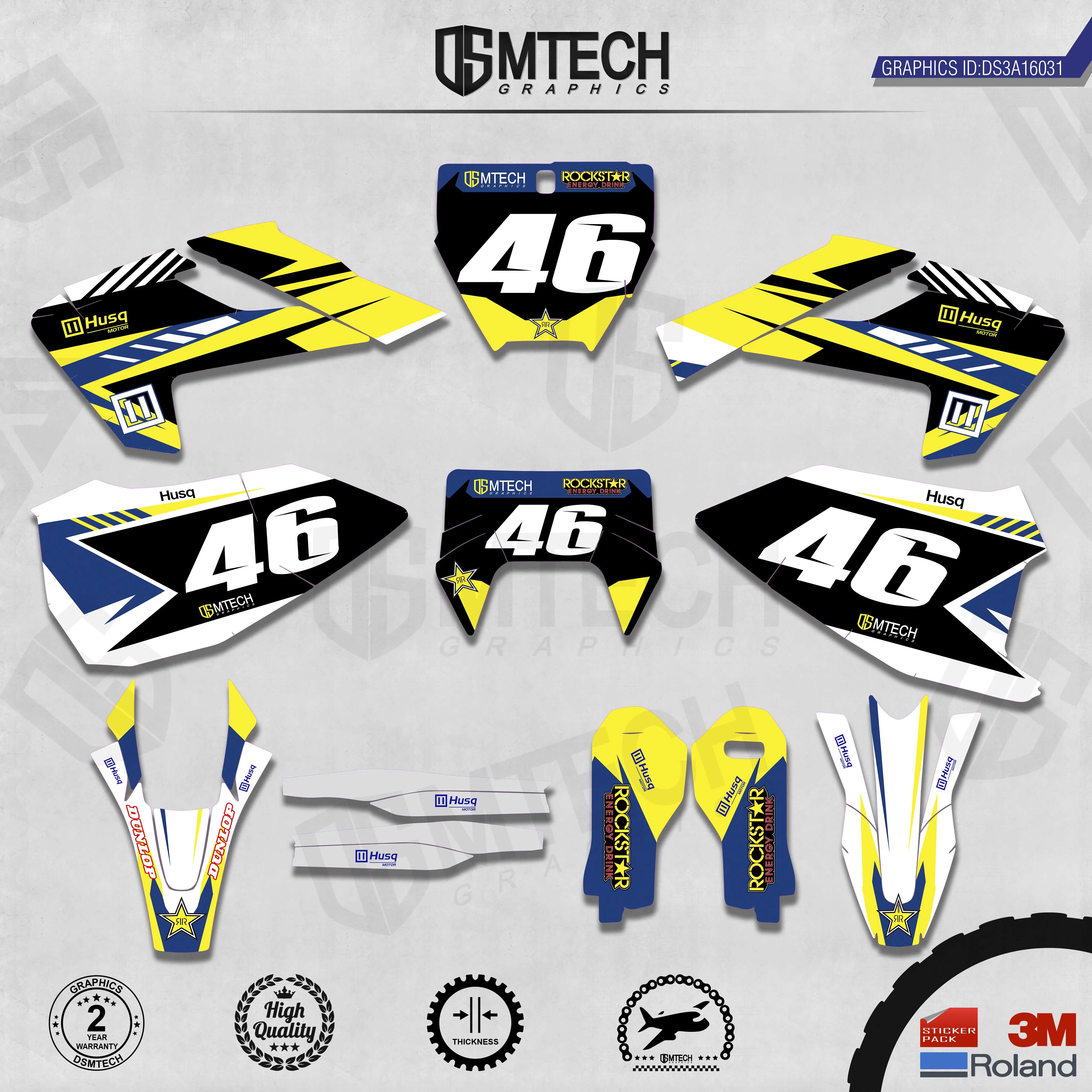 DSMTECH Customized Team Graphics Backgrounds Decals 3M Custom Stickers For TC FC TX FX FS 2016-2018  TE FE 2017-2019  031
