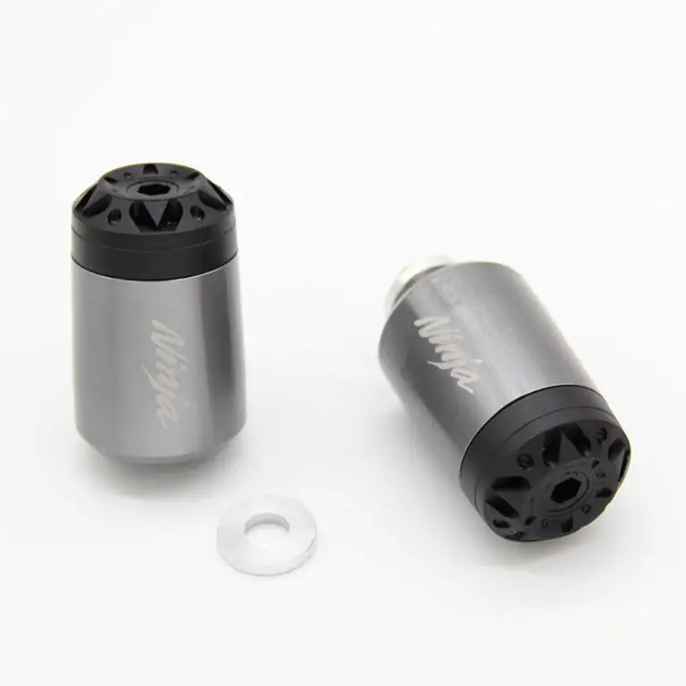 Titanium Мотоцикл рукоятка заканчивается ручки Кепки слайдер для Kawasaki Ninja 250 300 400 1000 ER6F Ninja400 ZX6R ZX10R ЧПУ 8 цветов - Цвет: Titanium