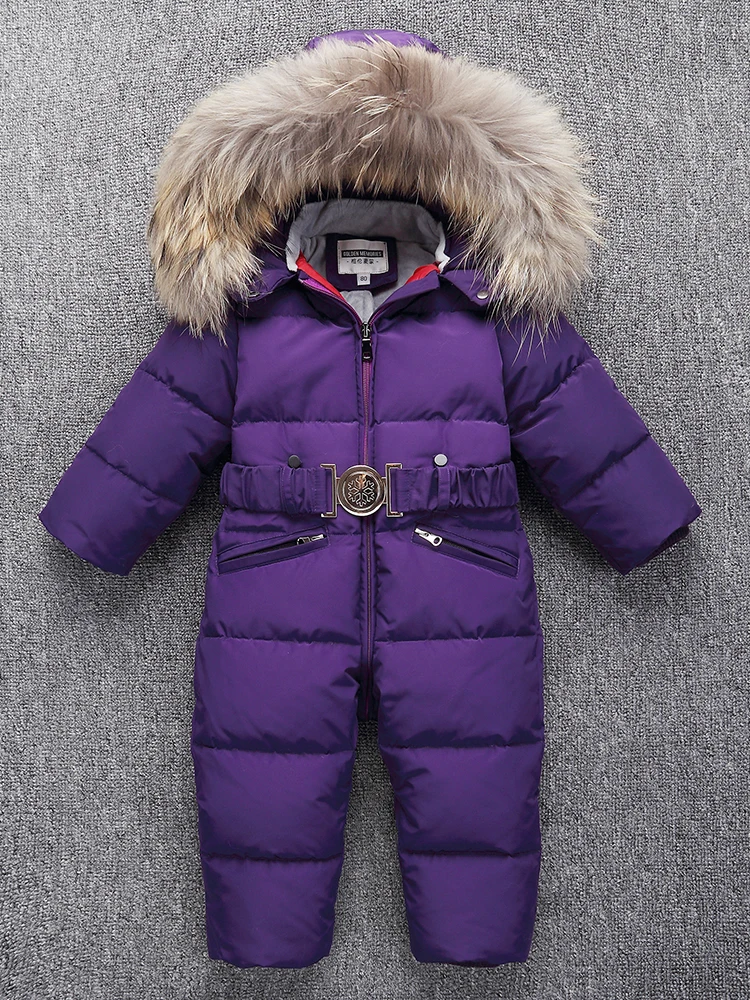 803 Russia Winter Thicken Rompers Snowsuit Baby Boys$Girls Warm Hoodie Clothes Girls Duck Down girls winter Jacket Jumpsuit | Детская