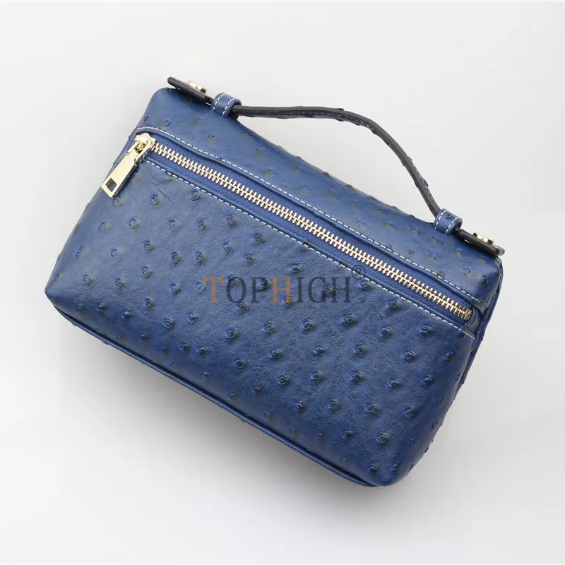 TOPHIGH Blue Ostrich индивидуальный дизайн Змеиный узор натуральная кожа маленькая