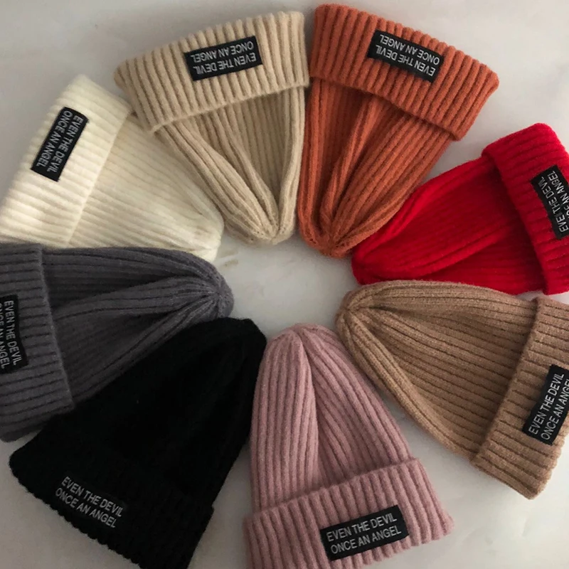 

Casual New Winter Hat Solid Wool Blend Beanies Hats For Women Spring Fashion Wool Warm Skullies Beanies Hats Caps For Men Women
