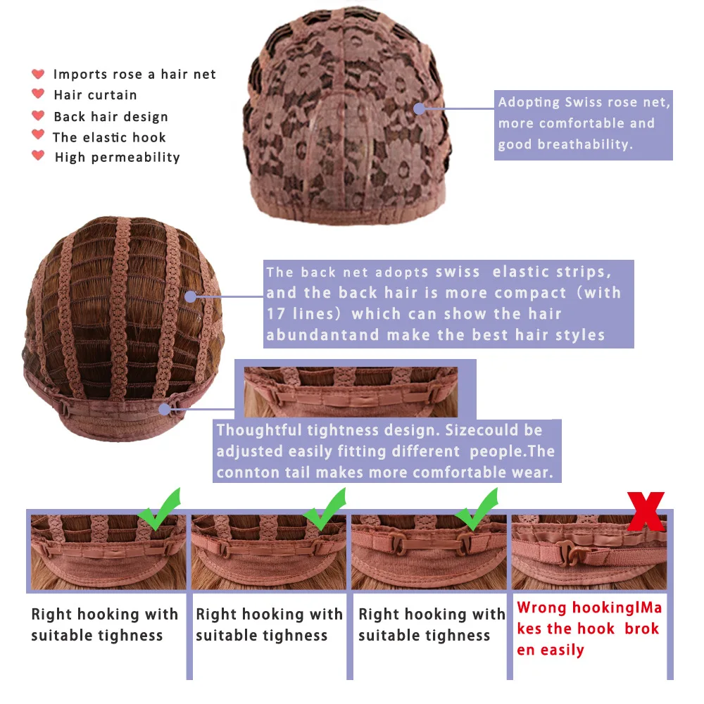 

CHARMING Medium Length Synthetic Straight Natural Brown Wigs with Side Bangs Heat Resistant Party Wigs for White/Black Women