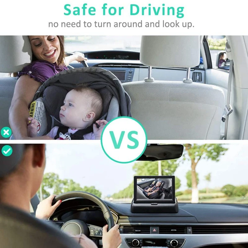 Baby Car Mirror 4.3Inch HD Night Vision Display Safety Seat Camera Monitored Rearview | Автомобили и мотоциклы