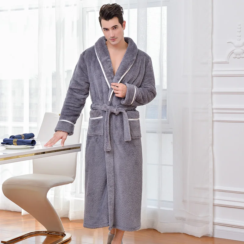 Зимнее кимоно унисекс плюшевая удлиненная шаль банный халат домашняя одежда с