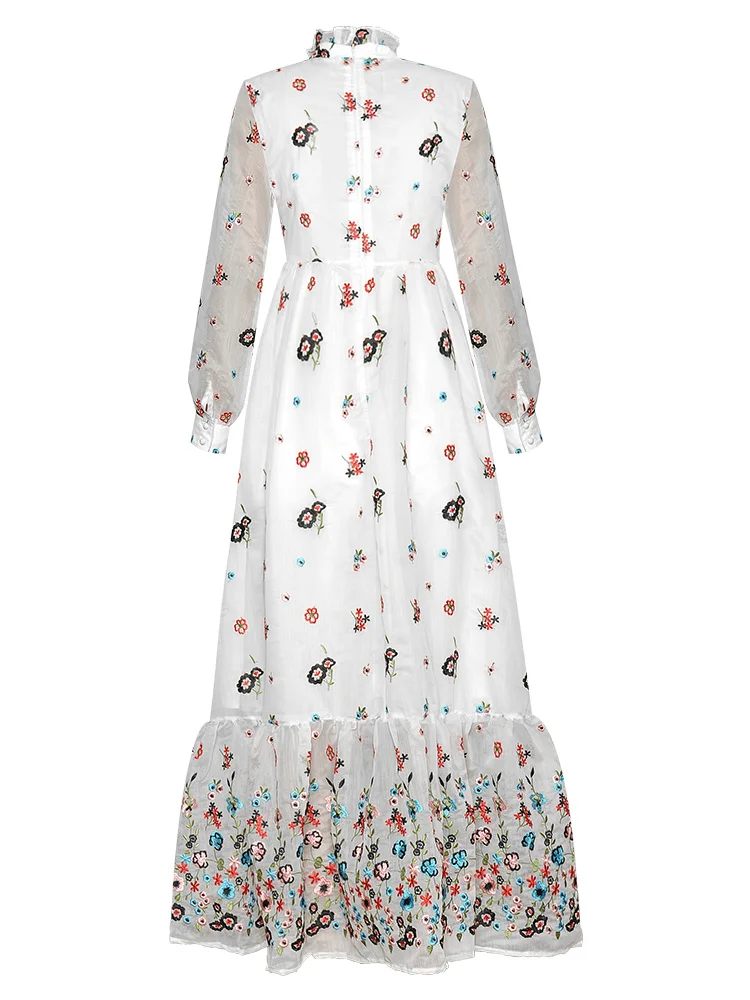 Осень 2021 шикарное элегантное женское Платье макси с длинным рукавом