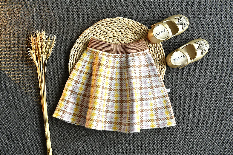 Зимняя одежда для девочек Вязаный свитер и юбка принцессы осенний костюм