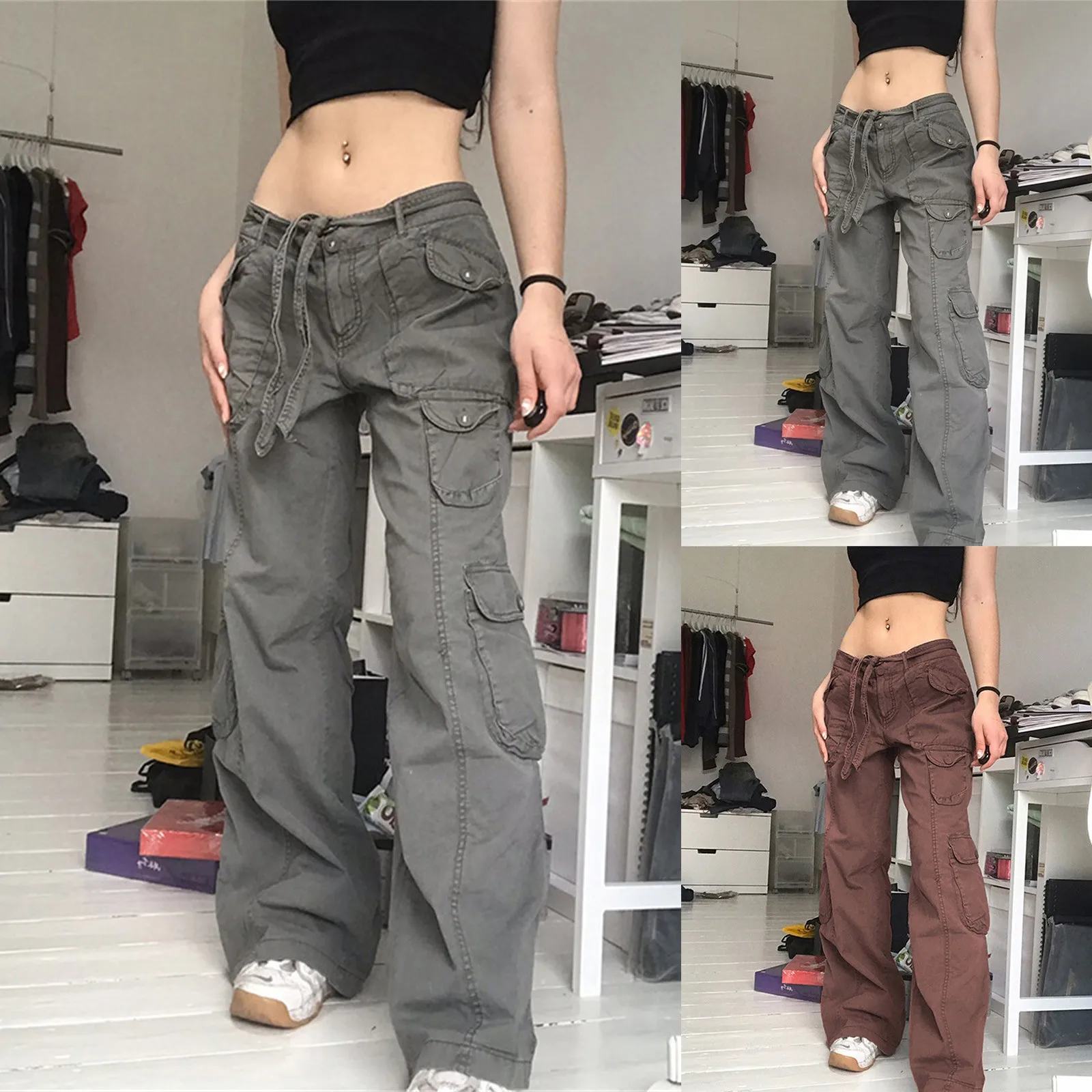 

Women Casual Cargo Pants Fashion High Waist Denim Shorts Jeans Ripped Casual Pants Trouse Streetwear Pants Брюки женские New